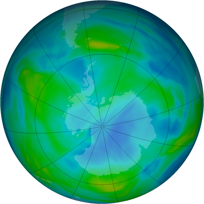 Antarctic ozone map for 26 May 2007